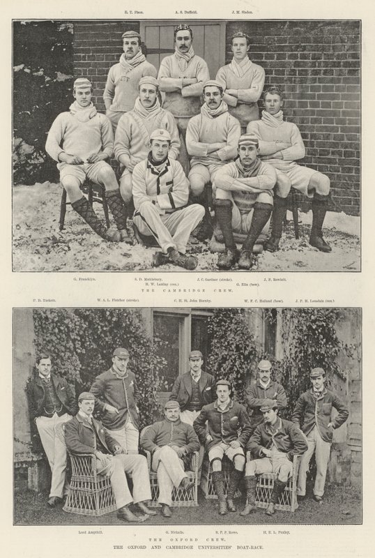 La gara di canottaggio delle università di Oxford e Cambridge da English Photographer