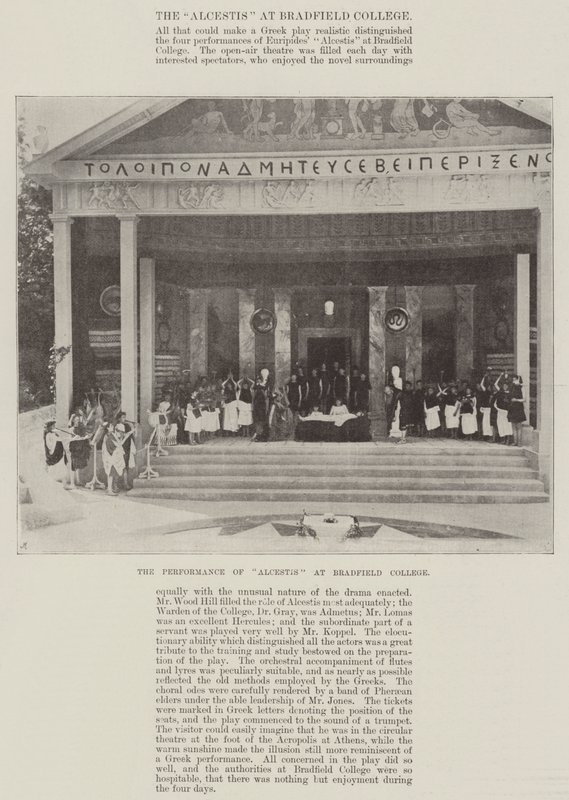 La rappresentazione di Alcesti al Bradfield College da English Photographer