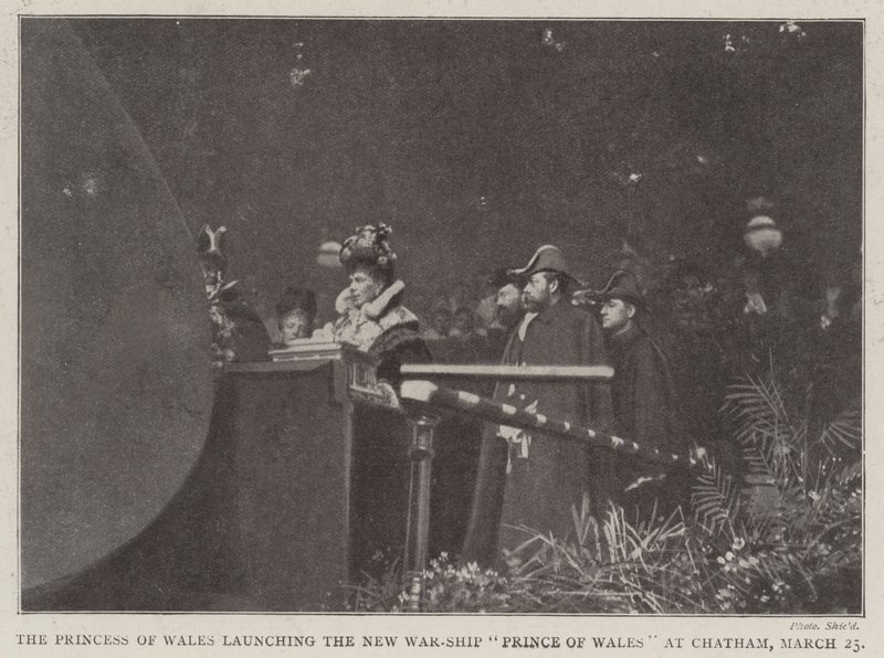 La Principessa di Galles che Varo la Nuova Nave da Guerra Prince of Wales a Chatham, 25 Marzo da English Photographer