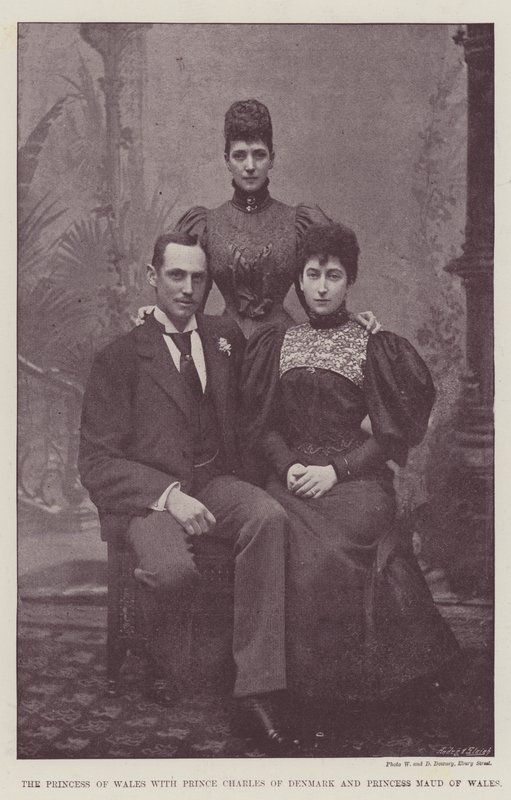 La Principessa del Galles con il Principe Carlo di Danimarca e la Principessa Maud del Galles da English Photographer