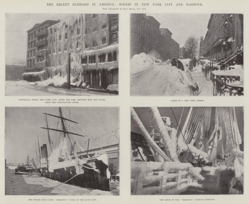 La recente bufera di neve in America, scene nella città e nel porto di New York da English Photographer