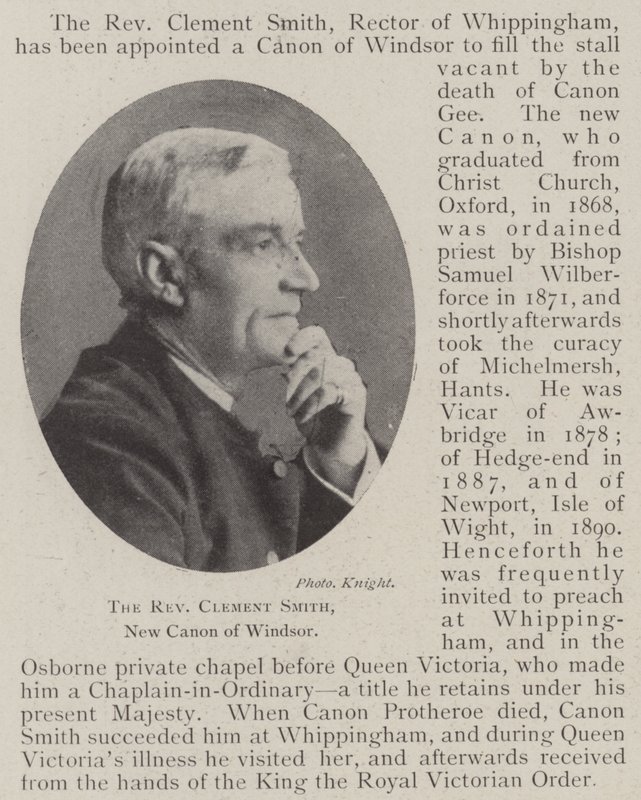 Il reverendo Clement Smith, nuovo canonico di Windsor da English Photographer