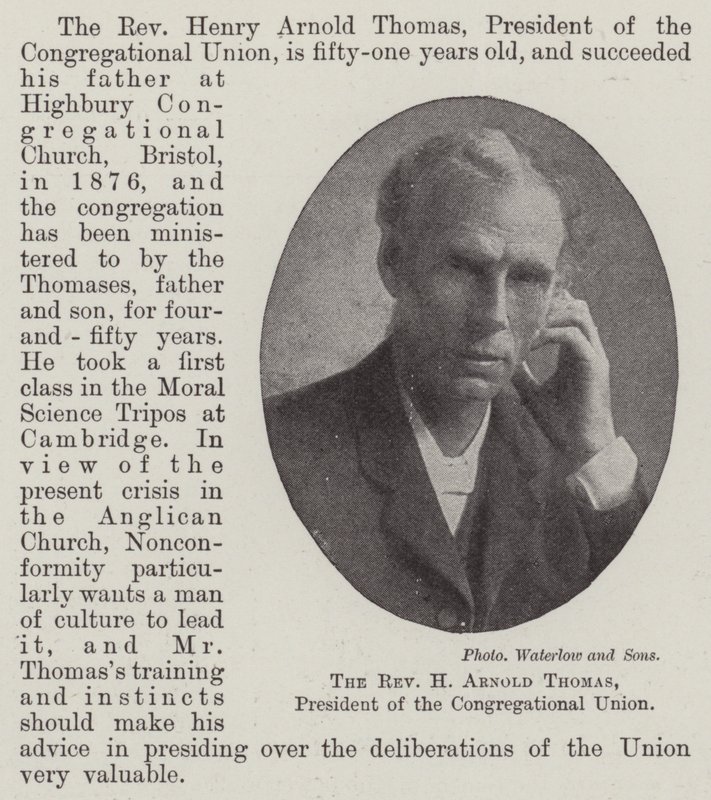 Il Reverendo H Arnold Thomas, Presidente dell