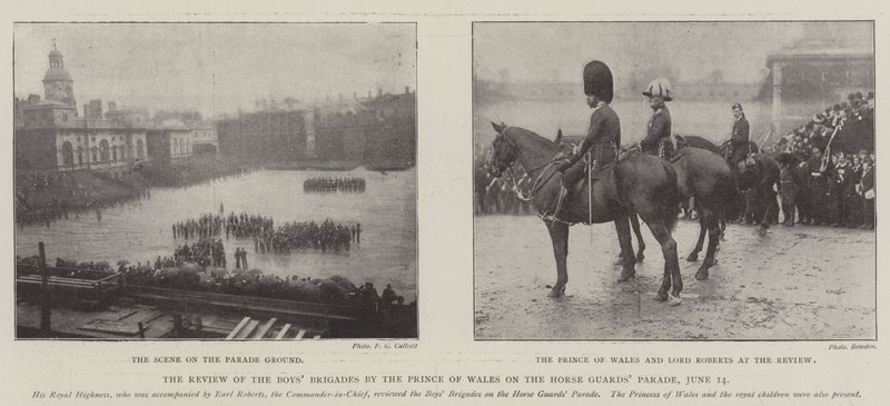 La rassegna delle brigate dei ragazzi da parte del principe di Galles alla Horse Guards Parade, 14 giugno da English Photographer