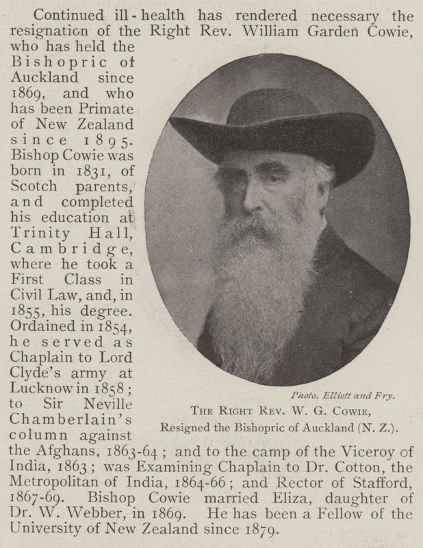 Il reverendo W G Cowie, ha rinunciato al vescovado di Auckland (Nuova Zelanda) da English Photographer