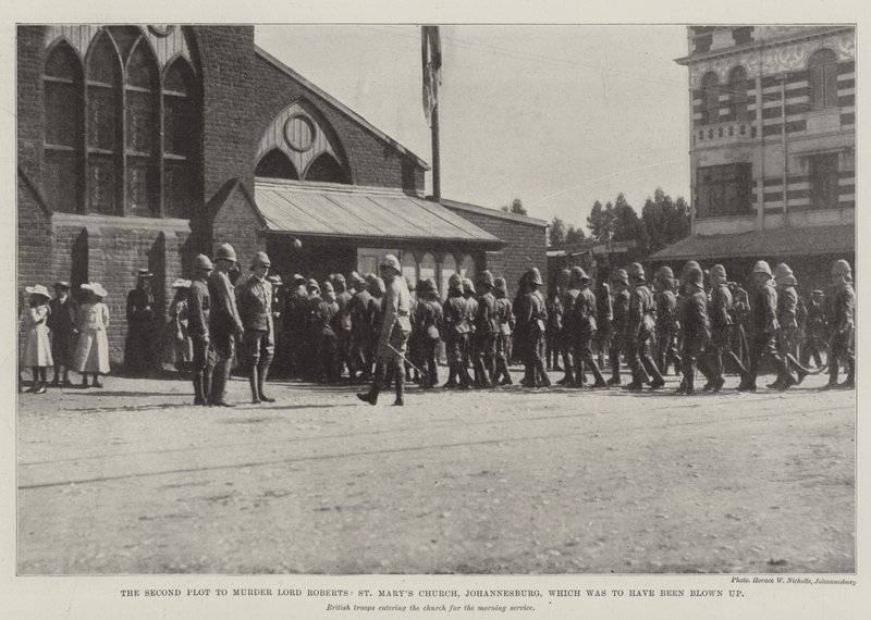 Il secondo complotto per assassinare Lord Roberts, la chiesa di St Mary, Johannesburg, che doveva essere fatta esplodere da English Photographer