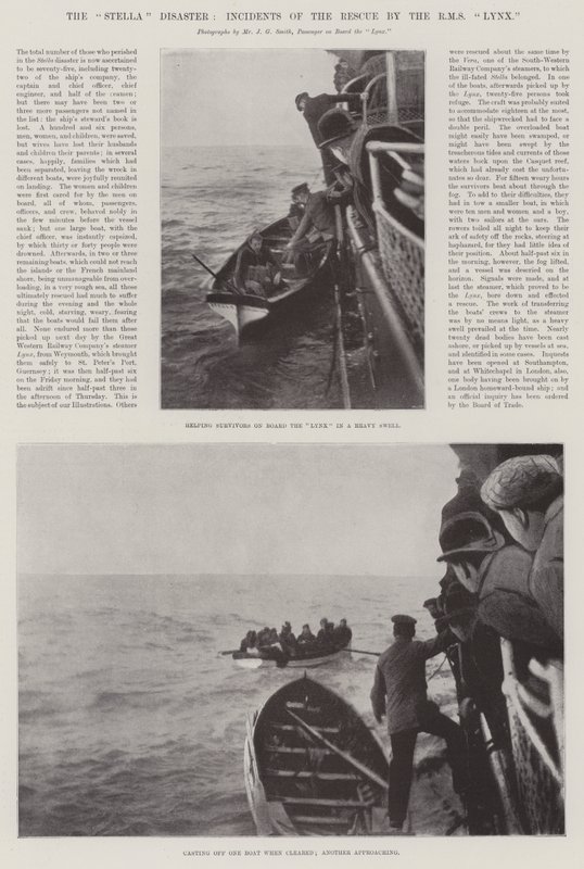 Il disastro della Stella, incidenti del salvataggio da parte della RMS Lynx da English Photographer
