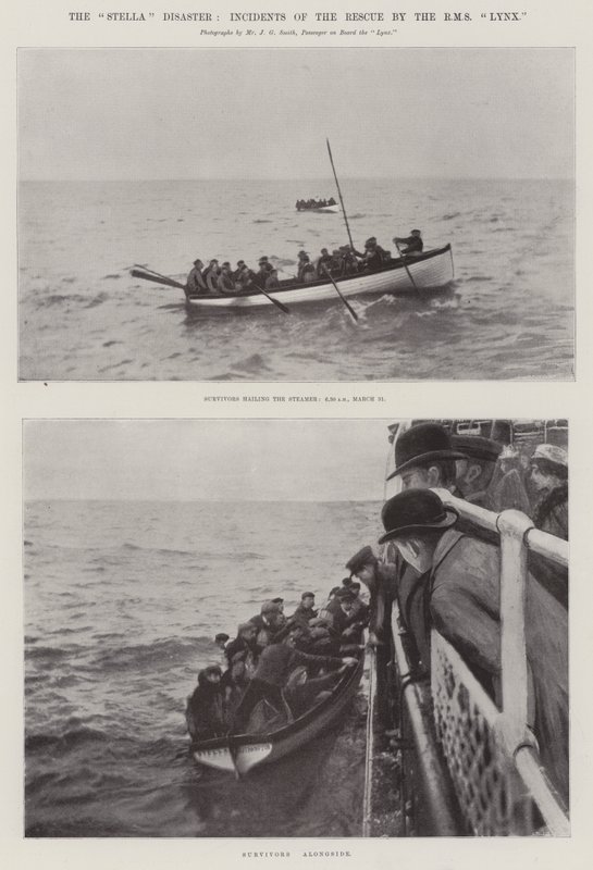 Il disastro della Stella, incidenti del salvataggio da parte della RMS Lynx da English Photographer