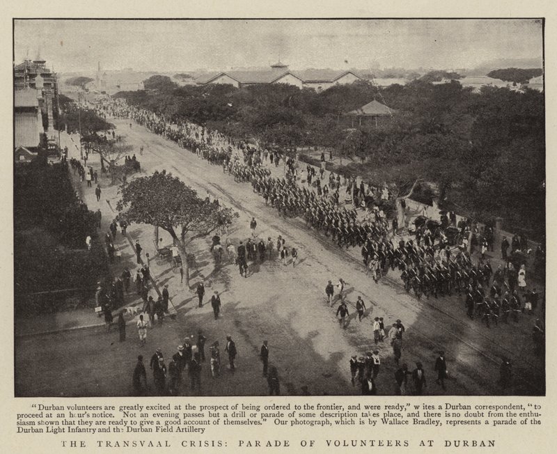 La Crisi del Transvaal, Parata di Volontari a Durban da English Photographer