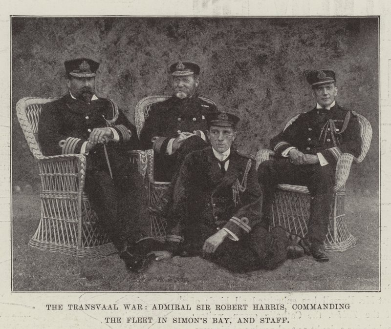 La Guerra del Transvaal, Ammiraglio Sir Robert Harris, comandante della Flotta a Simons Bay, e Staff da English Photographer