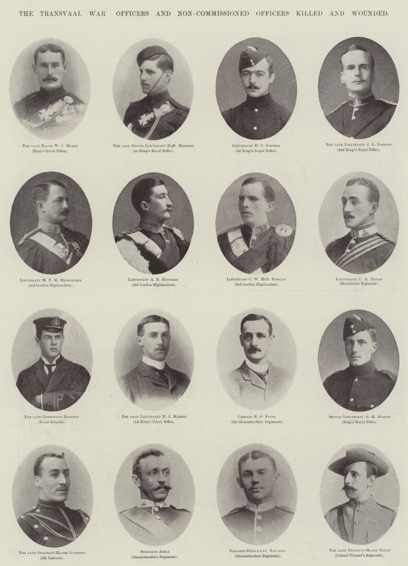 La guerra del Transvaal, ufficiali e sottufficiali uccisi e feriti da English Photographer