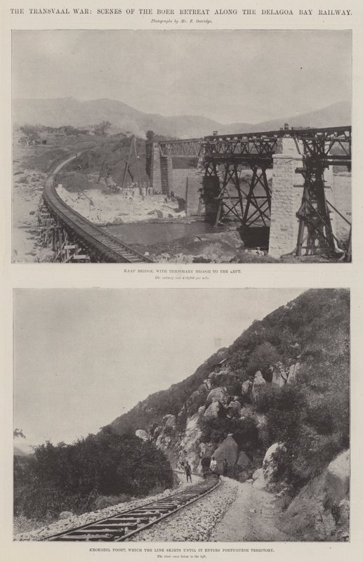 La guerra del Transvaal, scene della ritirata boera lungo la ferrovia di Delagoa Bay da English Photographer