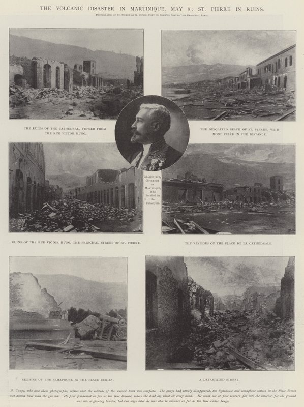 Il disastro vulcanico in Martinica, 8 maggio, St Pierre in rovina da English Photographer