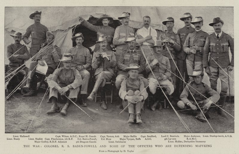 La Guerra, il Colonnello R.S. Baden-Powell e alcuni degli Ufficiali che difendono Mafeking da English Photographer