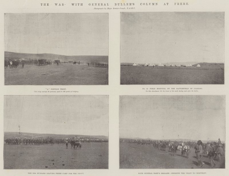 La guerra, con la colonna del Generale Buller a Frere da English Photographer