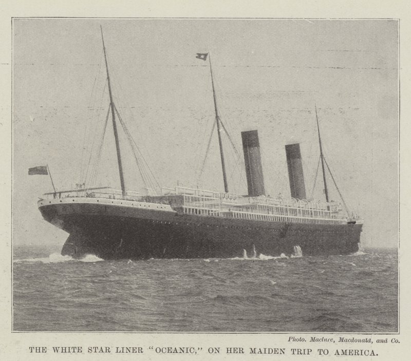 Il transatlantico White Star Oceanic, al suo viaggio inaugurale verso l