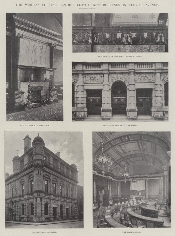 Il centro mondiale della navigazione, i nuovi edifici di Lloyds in Lloyds Avenue da English Photographer