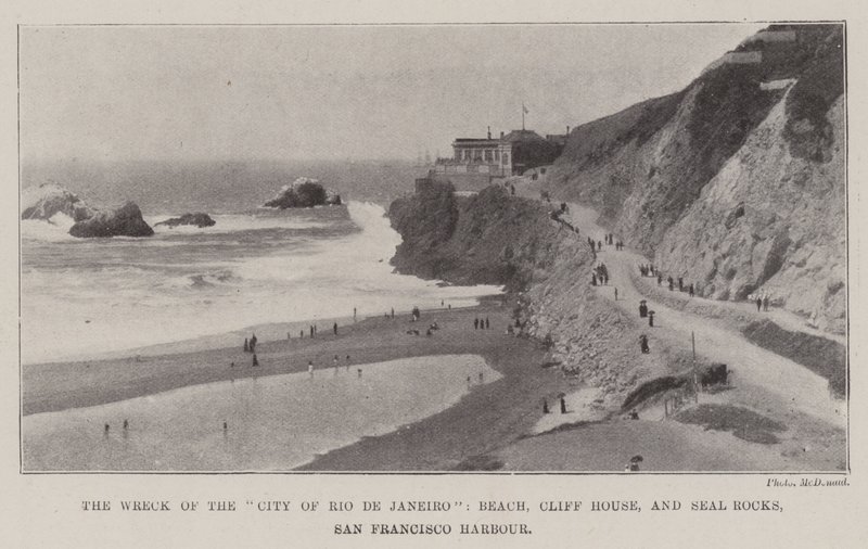 Il naufragio della Città di Rio de Janeiro, Spiaggia, Cliff House e Seal Rocks, Porto di San Francisco da English Photographer