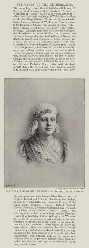 La giovane regina dei Paesi Bassi in abito contadino nazionale da English Photographer