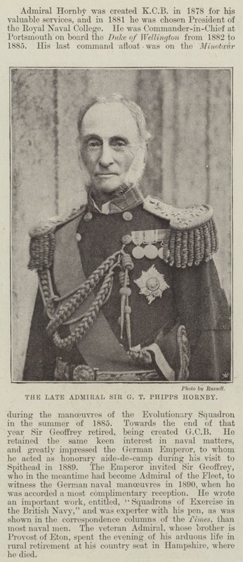 Il defunto ammiraglio Sir G T Phipps Hornby da English Photographer