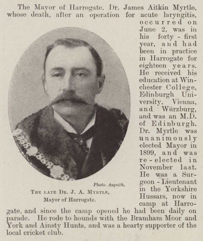 Il defunto Dr J A Myrtle, sindaco di Harrogate da English Photographer