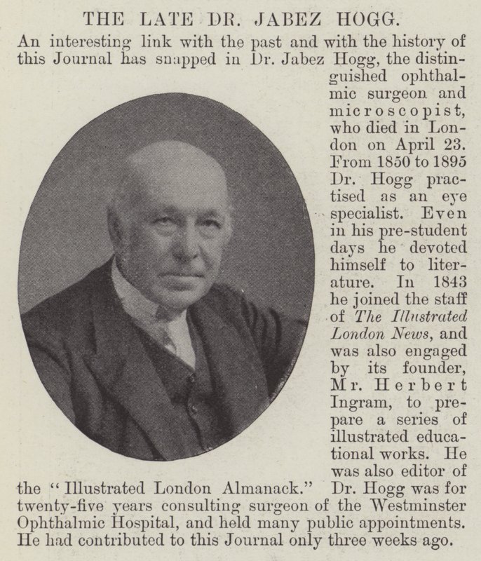 Il defunto dottor Jabez Hogg da English Photographer