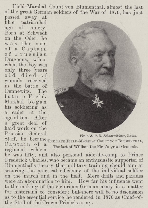 Il defunto Feldmaresciallo Conte von Blumenthal, l
