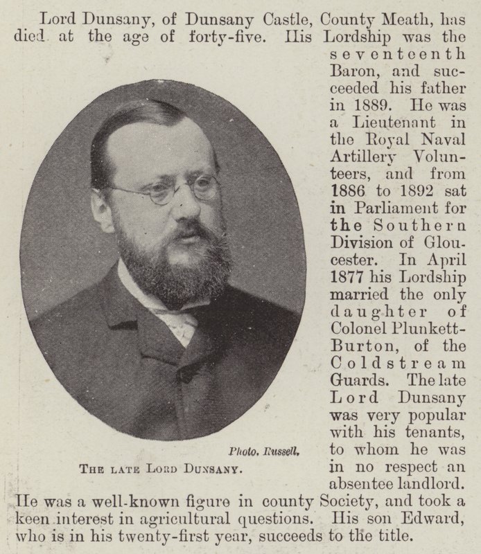 Il defunto Lord Dunsany da English Photographer