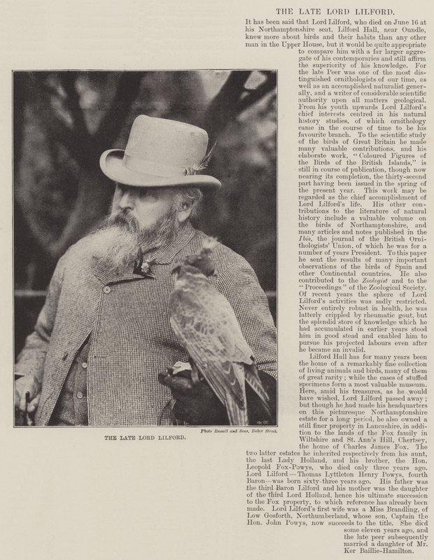 Il defunto Lord Lilford da English Photographer