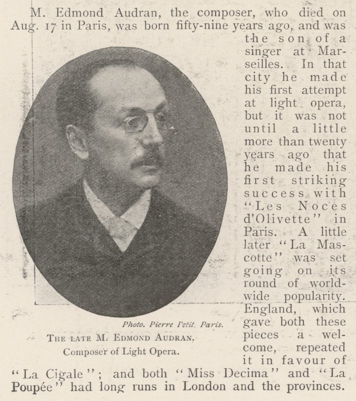 Il defunto Edmond Audran, compositore di opera leggera da English Photographer