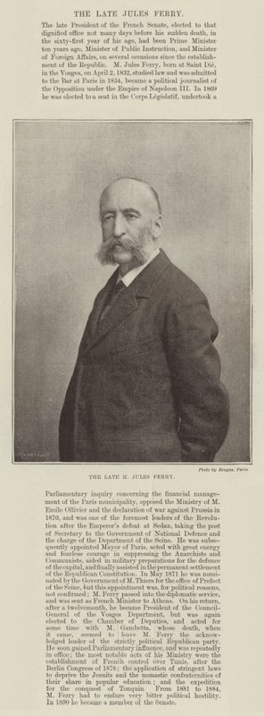 Il defunto M Jules Ferry da English Photographer
