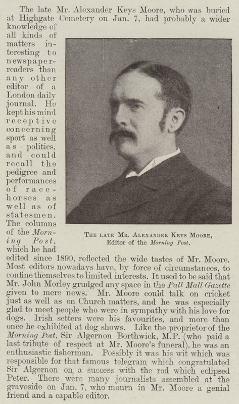 Il defunto Sig. Alexander Keys Moore, Editore del Morning Post da English Photographer