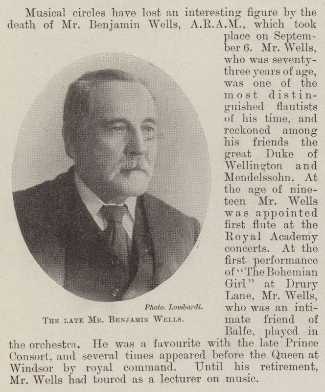 Il defunto signor Benjamin Wells da English Photographer