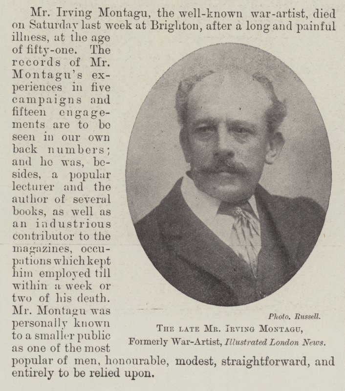 Il defunto Mr Irving Montagu, ex artista di guerra, Illustrated London News da English Photographer