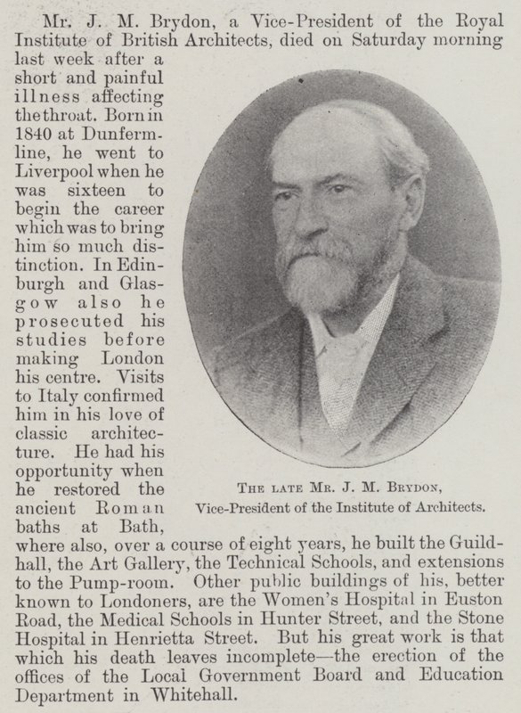 Il defunto signor J M Brydon, vicepresidente dell