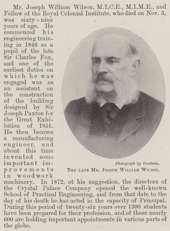 Il defunto Mr Joseph William Wilson da English Photographer