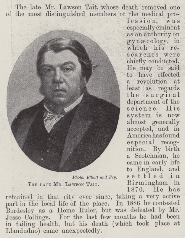 Il defunto signor Lawson Tait da English Photographer
