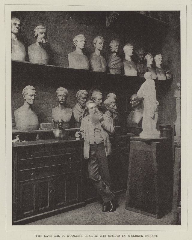 Il defunto Mr T Woolner, RA, nel suo studio in Welbeck Street da English Photographer