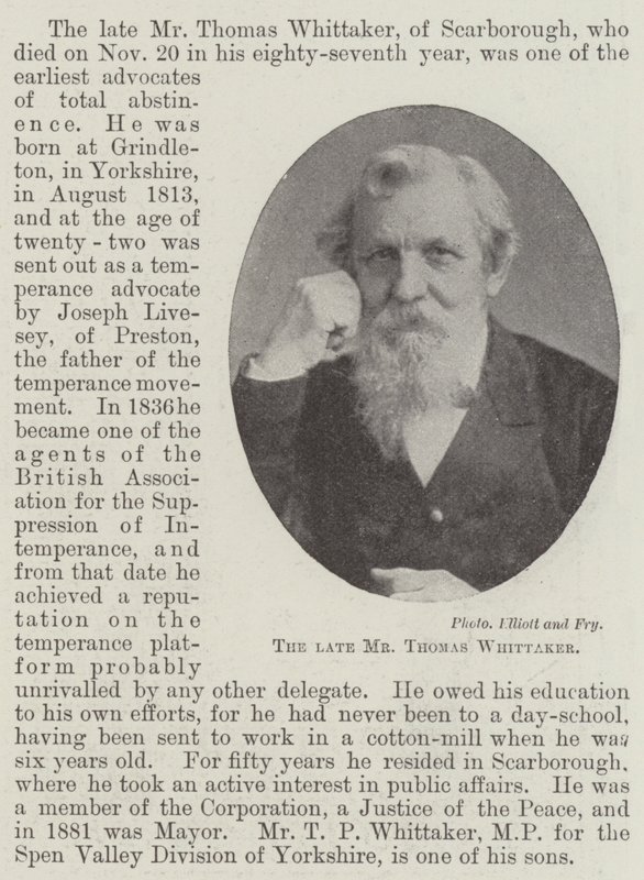 Il defunto Signor Thomas Whittaker da English Photographer