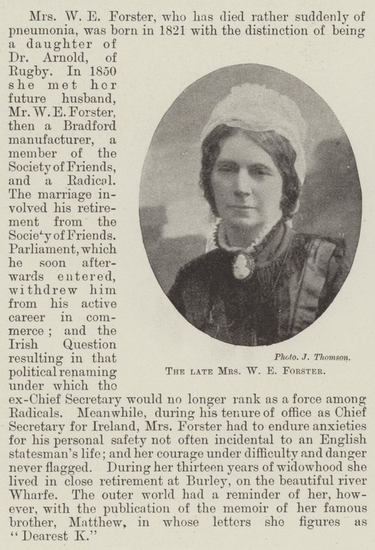 La defunta Signora W E Forster da English Photographer