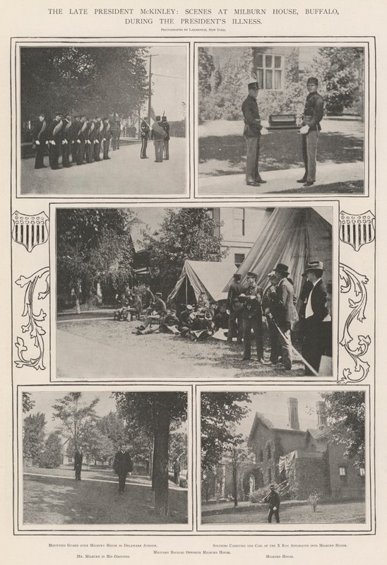 Il defunto Presidente McKinley, scene alla Milburn House, Buffalo, durante la malattia del Presidente da English Photographer