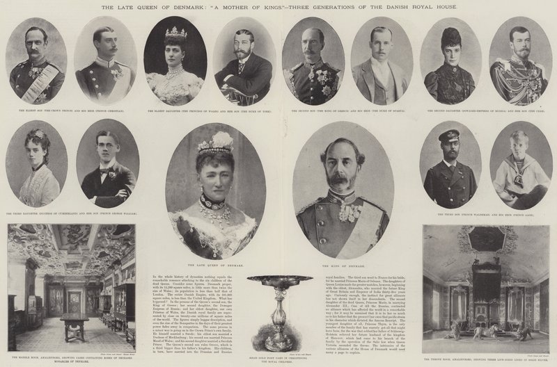 La defunta regina di Danimarca, madre di re, tre generazioni della casa reale danese da English Photographer