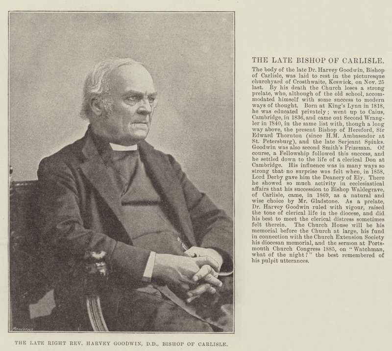 Il defunto Reverendissimo Harvey Goodwin, Vescovo di Carlisle da English Photographer