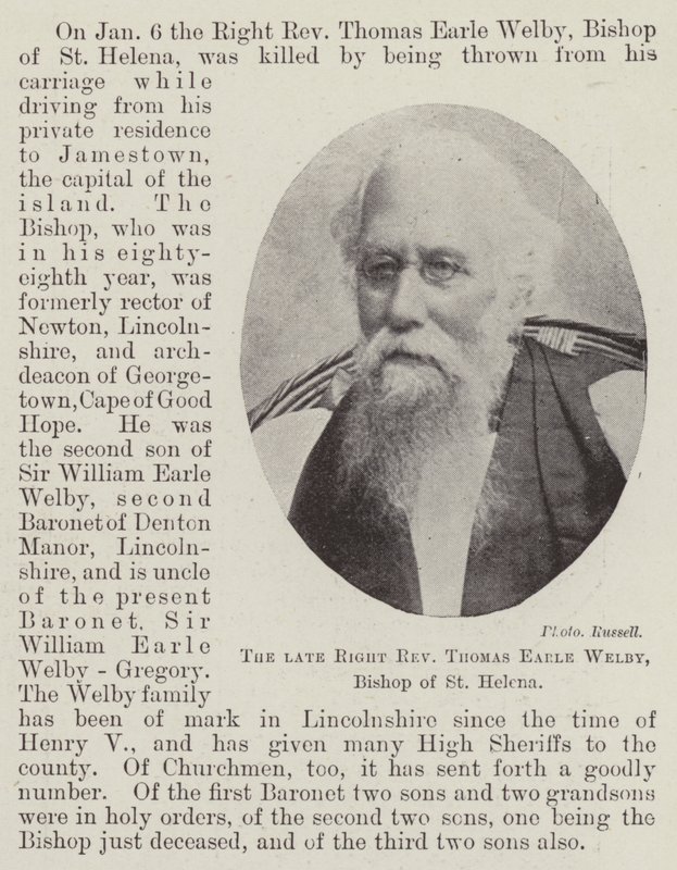Il defunto Vescovo Thomas Earle Welby, Vescovo di Sant