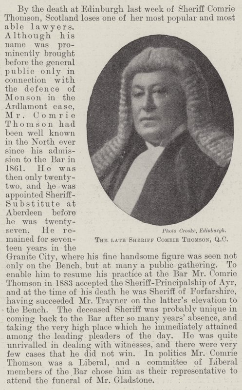 Il defunto sceriffo Comrie Thomson, QC da English Photographer