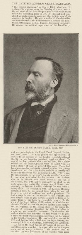 Il defunto Sir Andrew Clark, Barone, MD da English Photographer