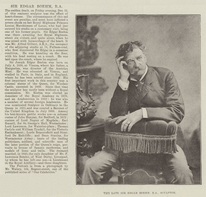 Il defunto Sir Edgar Boehm, RA, scultore da English Photographer