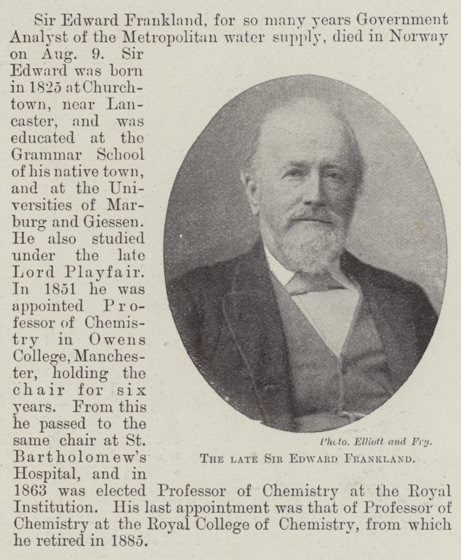 Il defunto Sir Edward Frankland da English Photographer