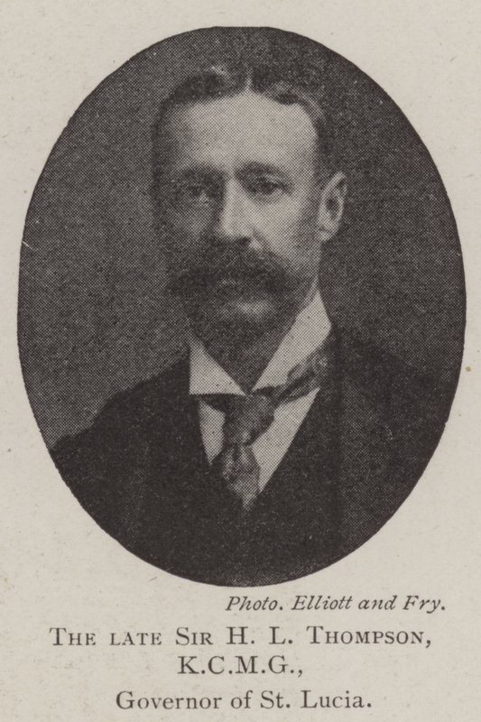 Il defunto Sir H L Thompson, KCMG, governatore di St Lucia da English Photographer