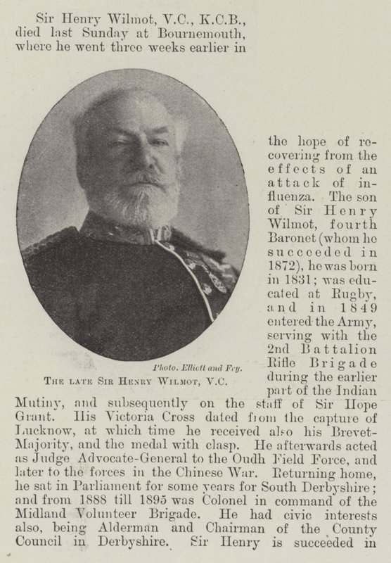 Il defunto Sir Henry Wilmot, VC da English Photographer